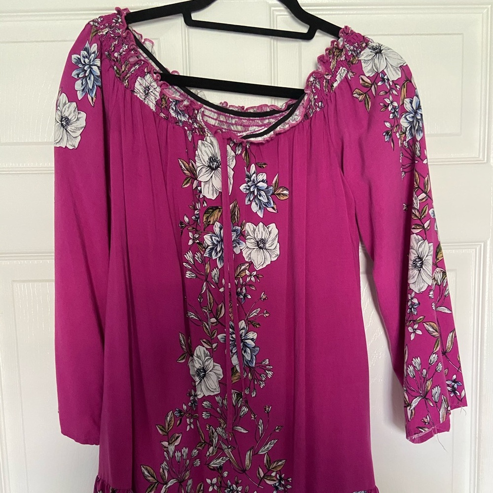 Off the shoulder, floral dress